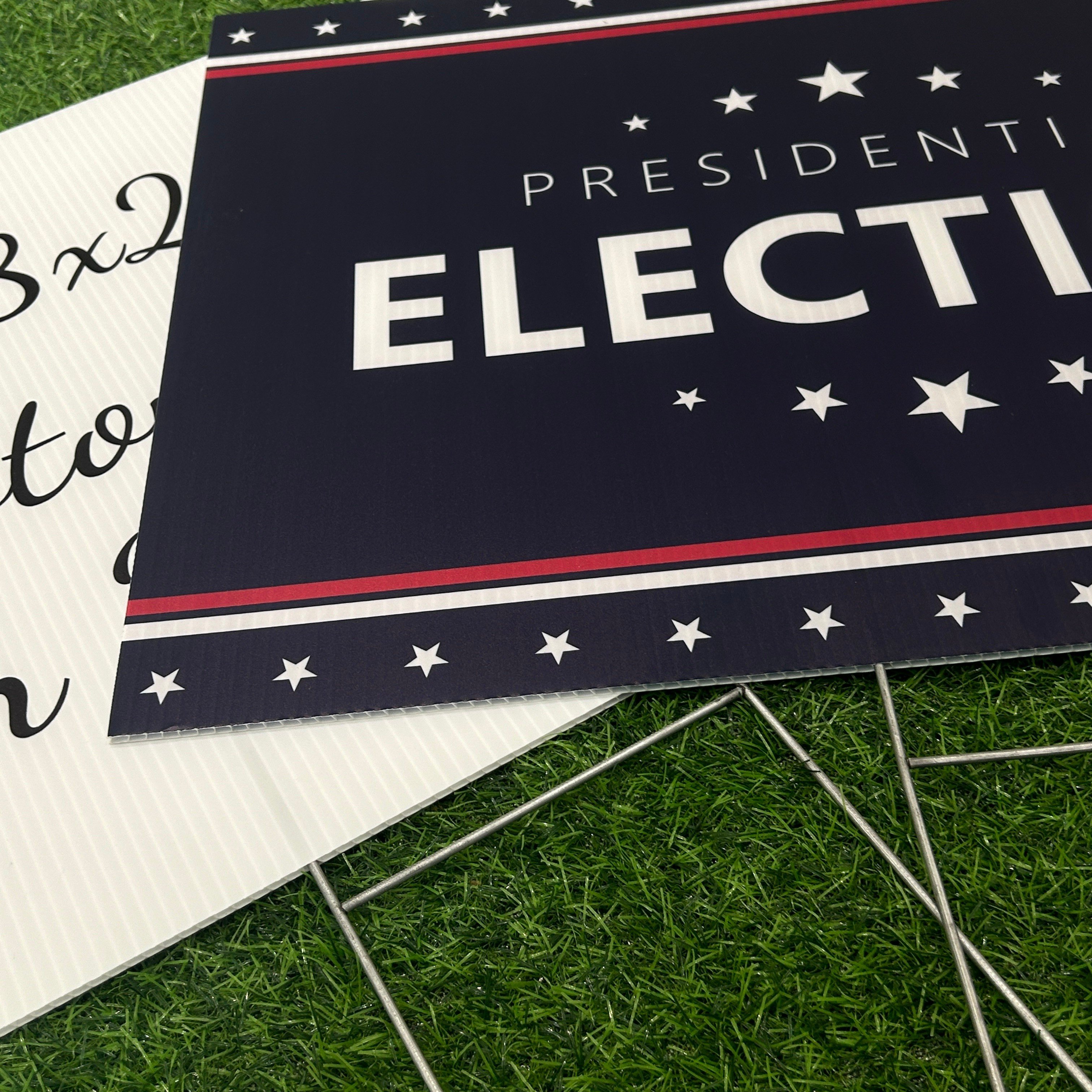 Fluted Yard Extruded Pp Corrugated Lawn Signs Yard Sign Plastic Letters with Stakes yard signs 18x24 with h-stakes