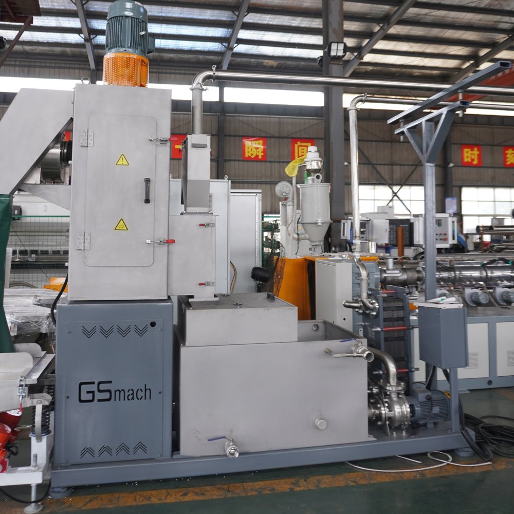 EVA calcium carbonate mixing granulation line PP PE PS filler plastic granulating machine underwater pelletizer