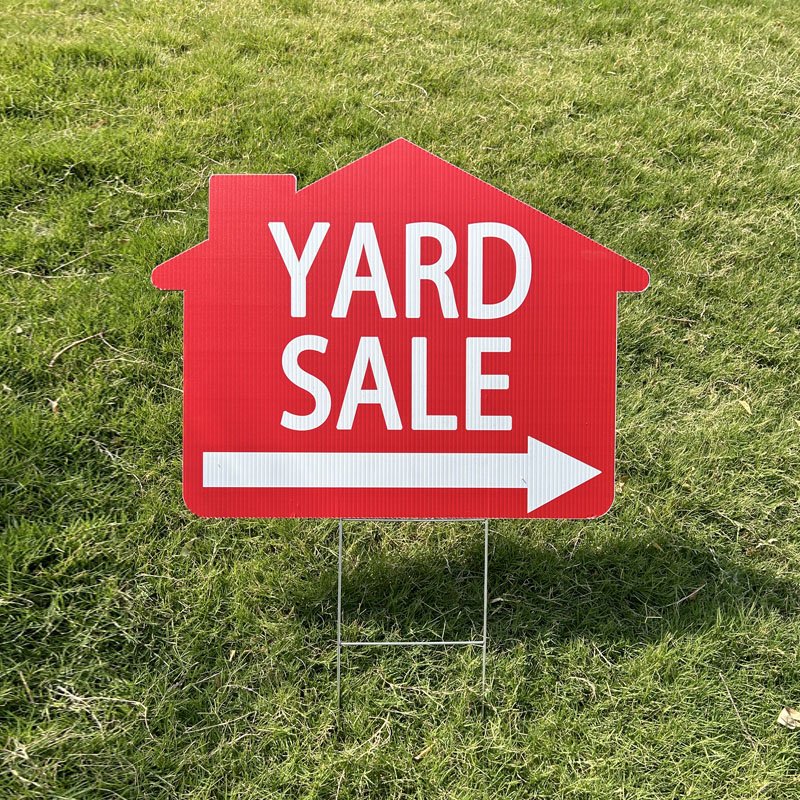 Open house pp plastic corrugated sheets plastic yard signs lawn sign with stakes for real estate