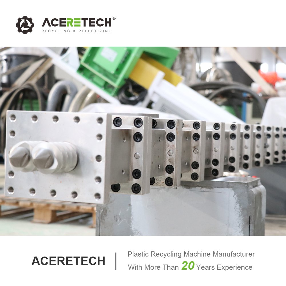 Free Accessories Plastic Double Screw Pelletizing Machine PP/PE/PET Flakes Recycling Machine ATE