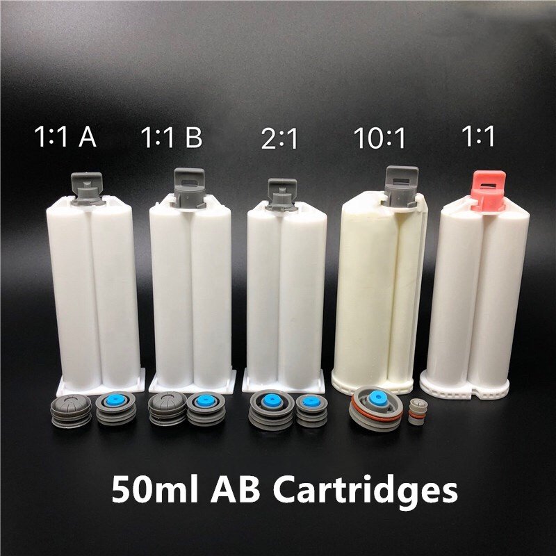 50ml 1:1 Dual Cartridge ABglue Caulking Cartridge Two-component Epoxy Cartridge Barrel for packing ABglue, epoxy and adhesive