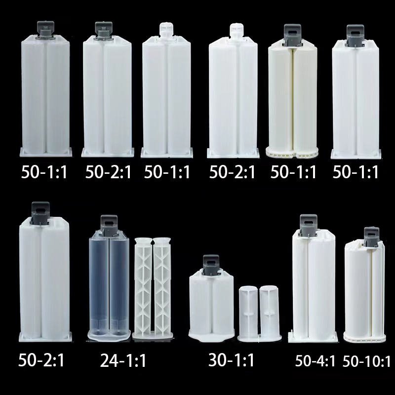 50ml 2:1 1:1 PBT Double PP Adhesive Sealant Dual Disposable Two Component Caulking Gun Glue AB Tube Epoxy Adhesive Cartridge