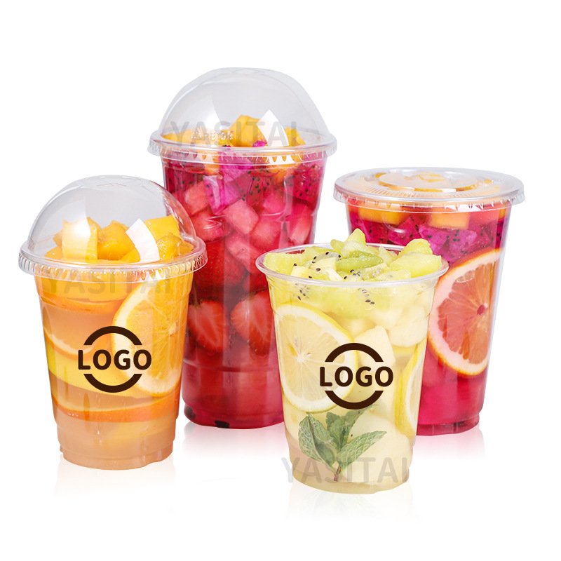 Custom Logo Injection Mold Disposable Thick Smoothie Pp Clear Transparent Plastic Bubble Boba Milk Tea Cup With Lid