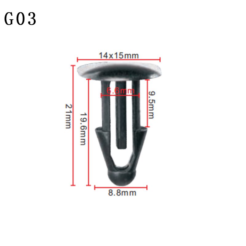 G03 Clips Auto for Car Bumper Clips Plastic Rivets Automotive Plastic Clips