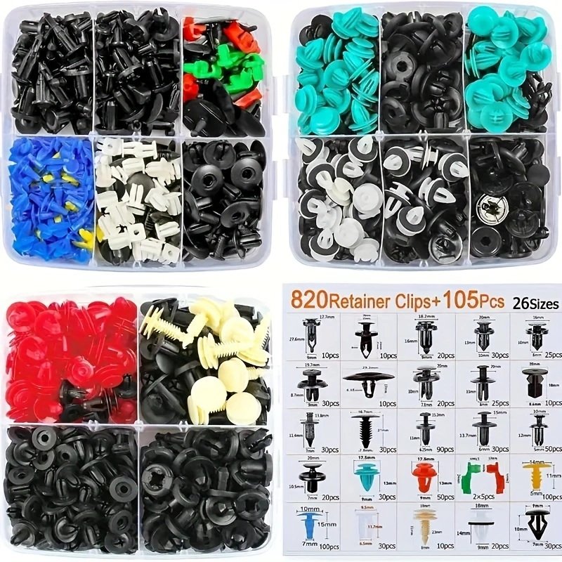 Universal Auto 820pcs Fixing Push Retainer Organizer Kit for Body Door Trim Fender Panel Plastic Bumper Sets Fasteners Car Clips