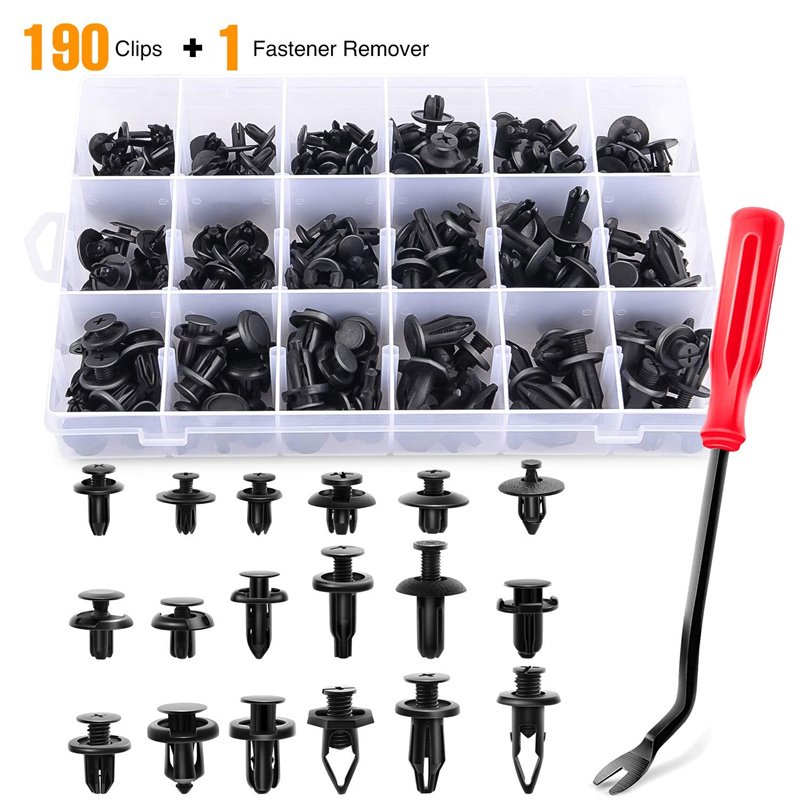 191Pcs Car Plastic Automotive Push Retainer Door Panel Trim Clips & Auto Body Fasteners Assortment Fender Rivet Bumper