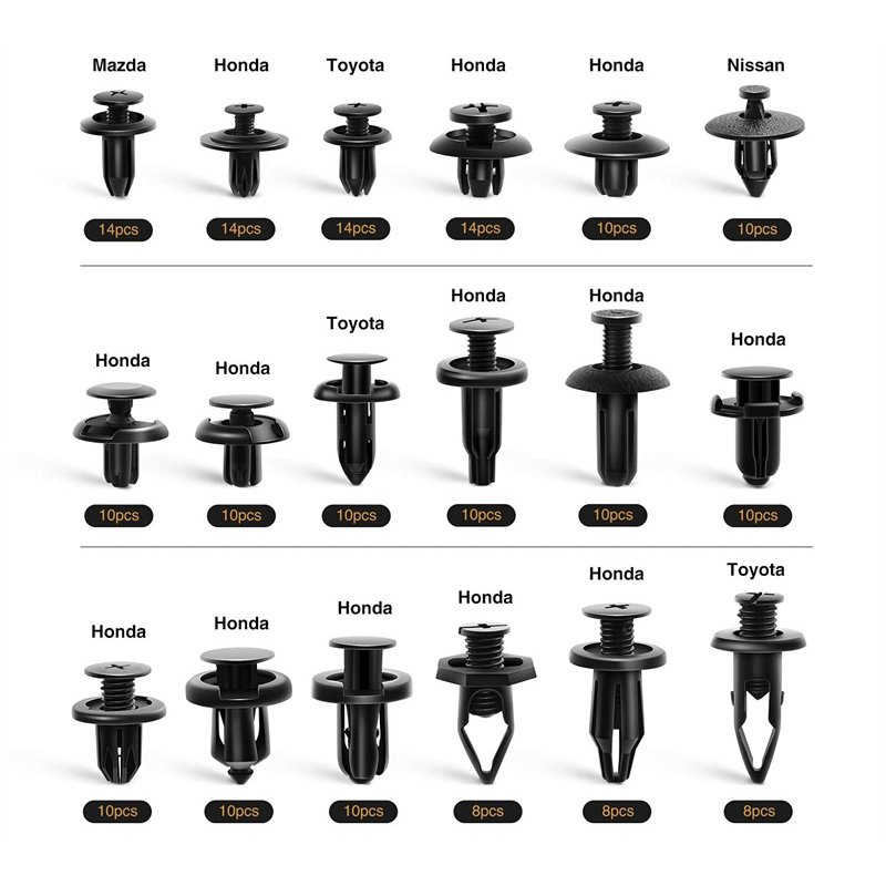 191Pcs Car Plastic Automotive Push Retainer Door Panel Trim Clips & Auto Body Fasteners Assortment Fender Rivet Bumper