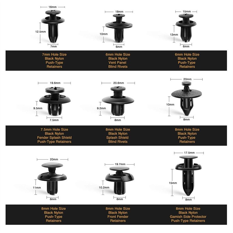 191Pcs Car Plastic Automotive Push Retainer Door Panel Trim Clips & Auto Body Fasteners Assortment Fender Rivet Bumper