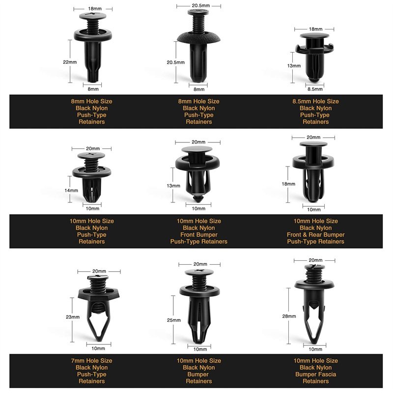 191Pcs Car Plastic Automotive Push Retainer Door Panel Trim Clips & Auto Body Fasteners Assortment Fender Rivet Bumper