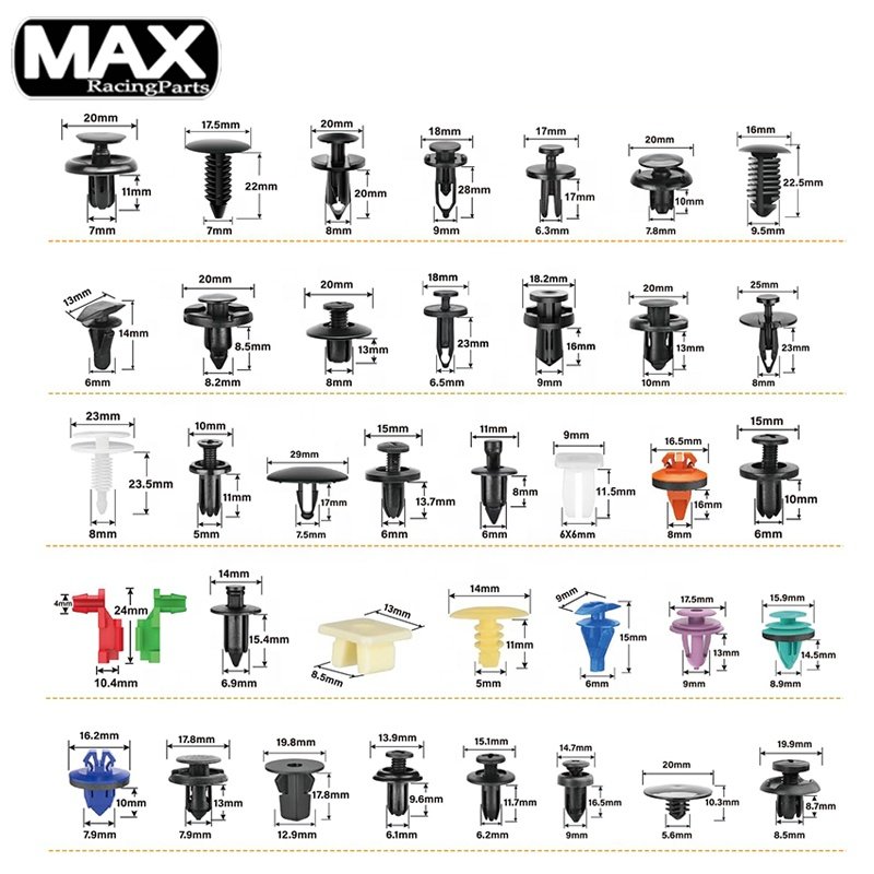 1295Pcs Car Retainer Clips Auto Fasteners Assortment 36 Sizes Nylon Bumper Fender Rivets for Ford Toyota Honda Chevrolet Audi