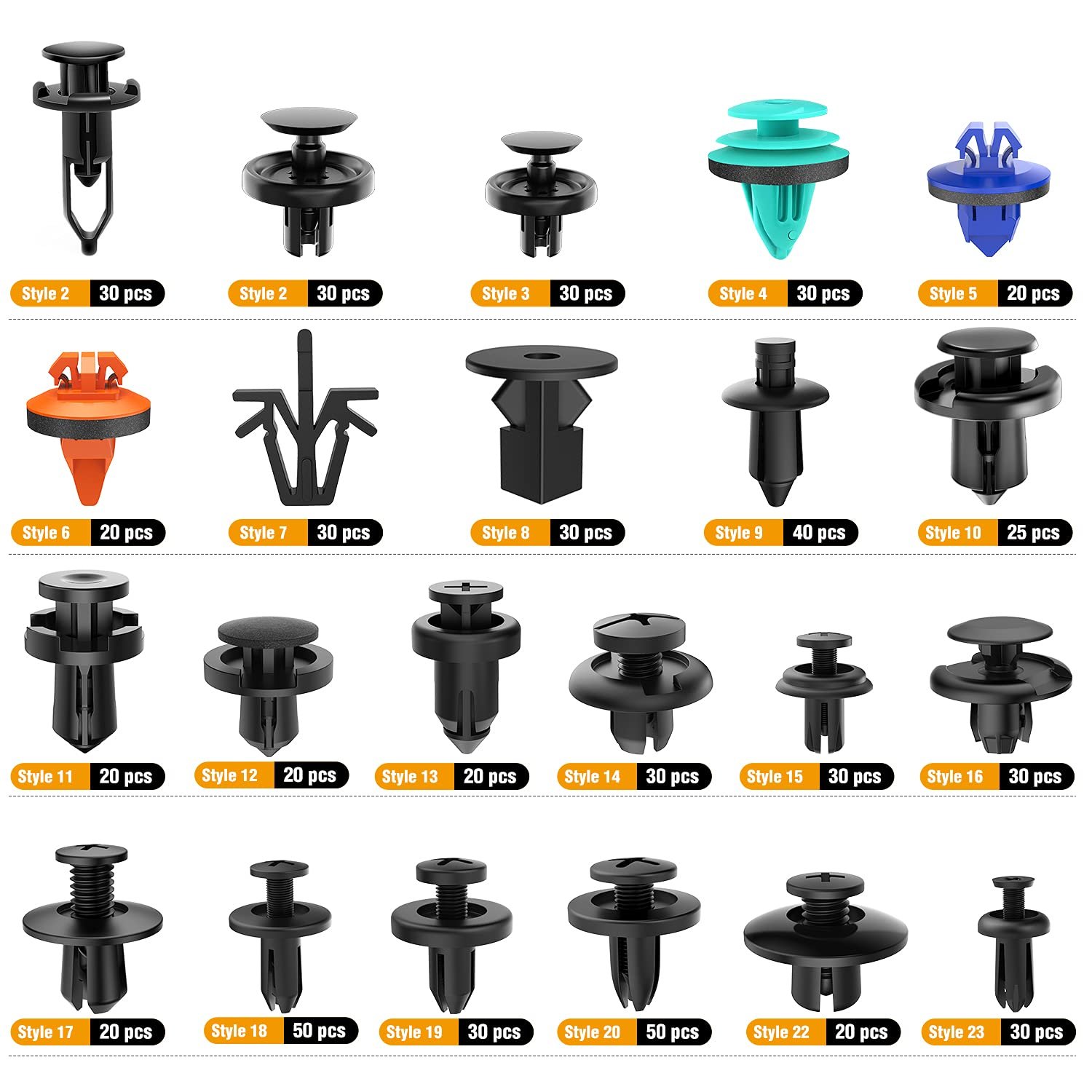 680Pcs Car Plastic Automotive Push Retainer Door Panel Trim auto & clip Body bumper rivet Fasteners Fender