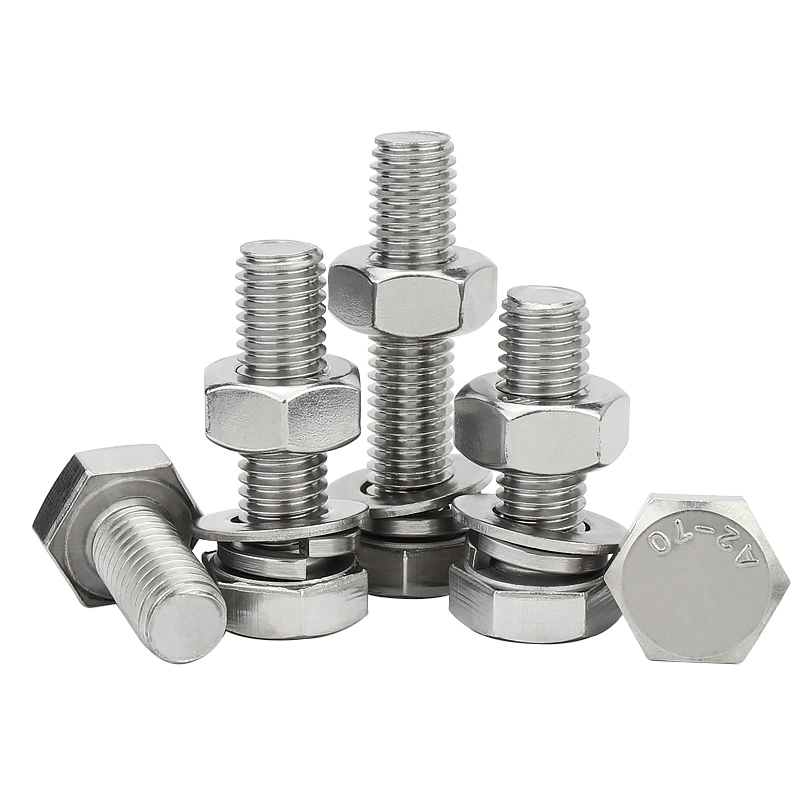 M6 M8 M10 Custom Stainless Steel Hexagon Ss 304 Nut And Bolts Sets Hex Head Bolt And Nut Manufacturers Hardware Fastener