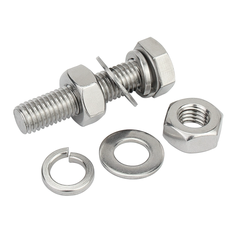 M6 M8 M10 Custom Stainless Steel Hexagon Ss 304 Nut And Bolts Sets Hex Head Bolt And Nut Manufacturers Hardware Fastener
