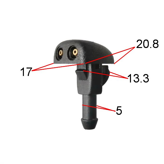 YT4770 Stock Wholesale Universal Windshield Washer Nozzle Dual Holes Car Wiper Spray Nozzle