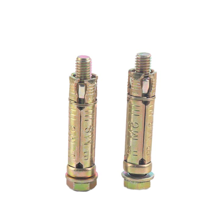 Yellow Zinc Plated Heavy Duty Shield Anchor Bolt 4PCS Expansion Fastener for Secure Fixing 3 or 4pcs Anchor Bolts