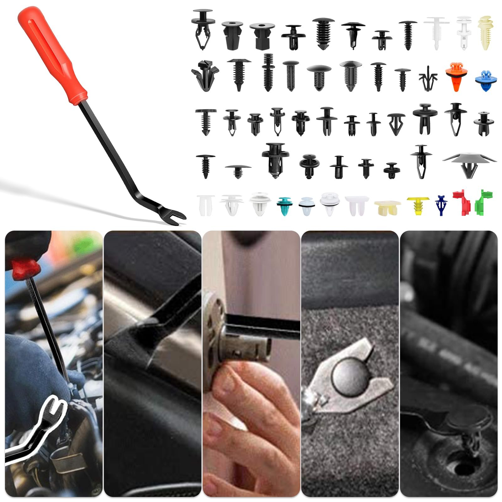 Car Retainer Clips 1501 PCS, 55 Sizes Car Panel Trim Clips Kits, Auto Push Fasteners