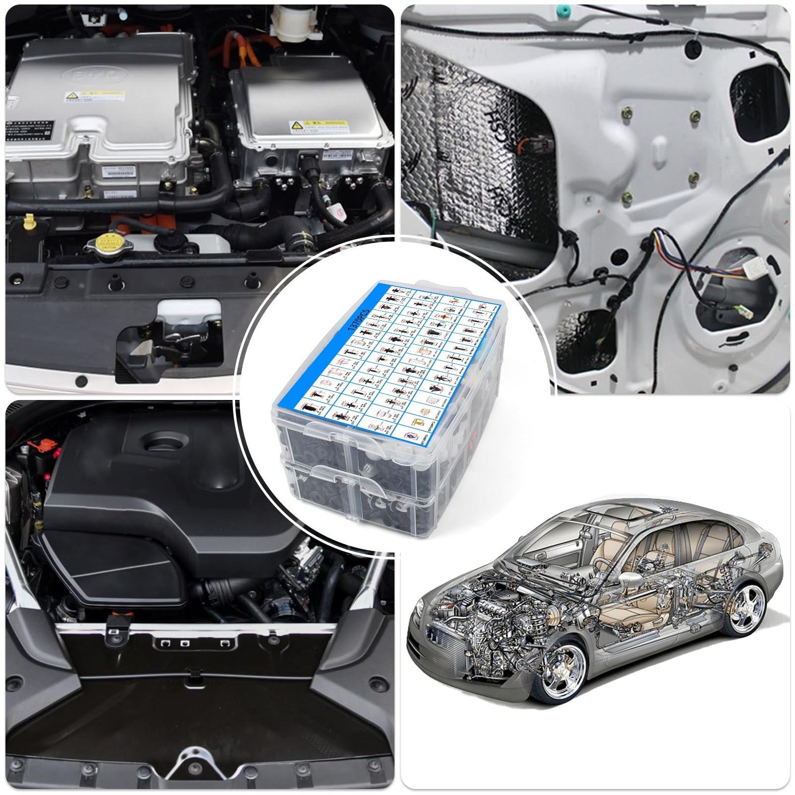 Car Retainer Clips 1501 PCS, 55 Sizes Car Panel Trim Clips Kits, Auto Push Fasteners