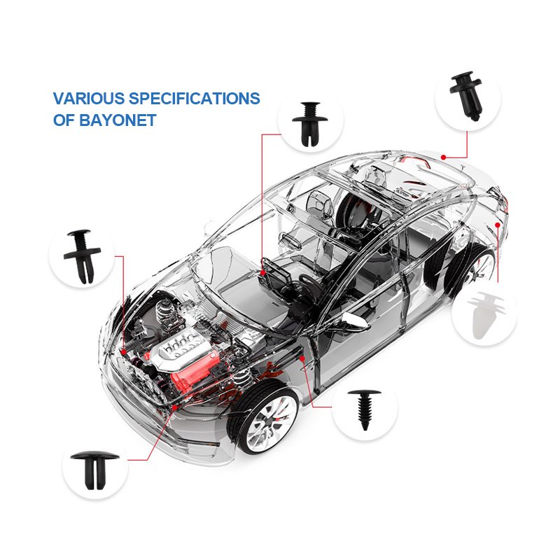 Custom 100pcs Black car retainer clip plastic auto panel clip car retainer clips