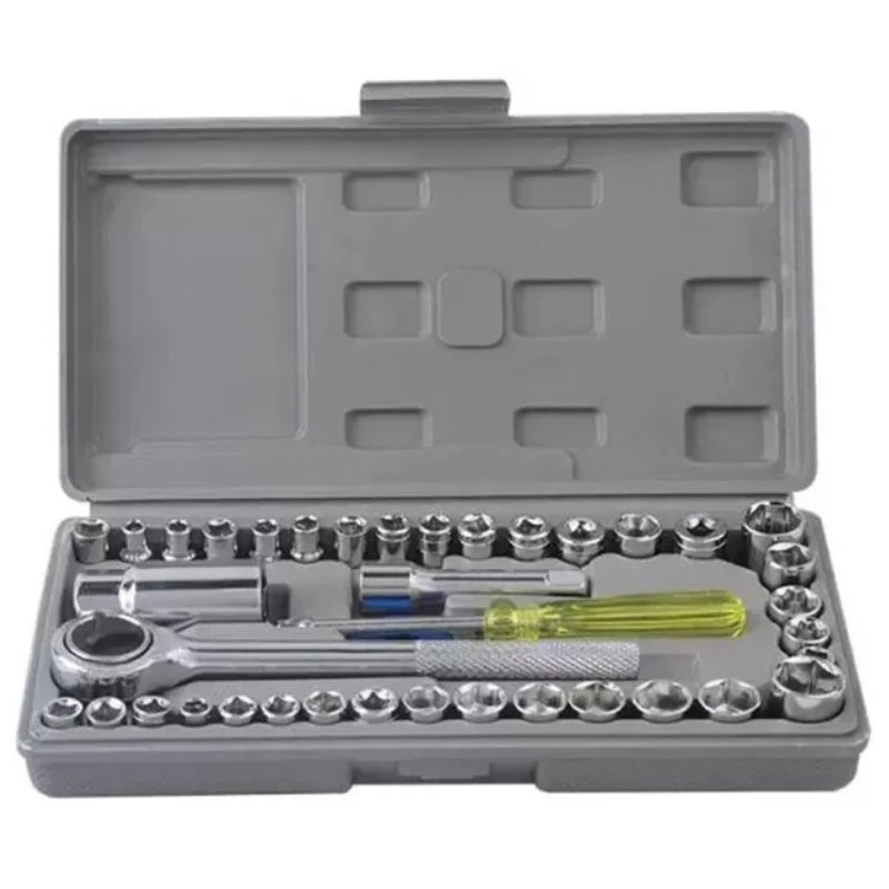 High Carbon Steel 40 PCS Auto Repair Socket Wrench Tools Set for Car and Motorcycle