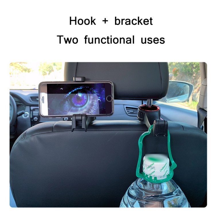 Auto Fastener Clip Car Multifunctional 360-Degree Rotation Magnetic Rear Headrest Mobile Phone Hook for Phone Within 9cm
