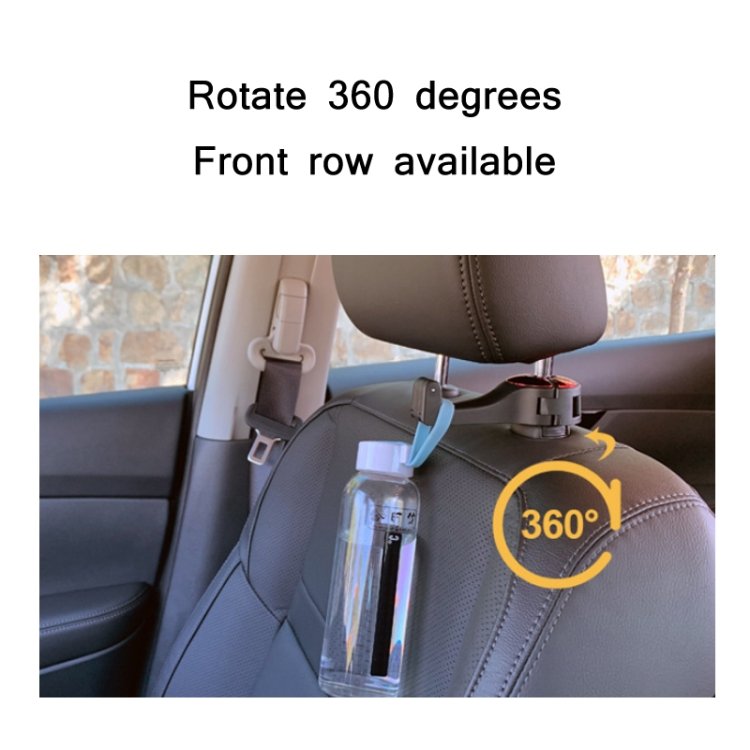Auto Fastener Clip Car Multifunctional 360-Degree Rotation Magnetic Rear Headrest Mobile Phone Hook for Phone Within 9cm