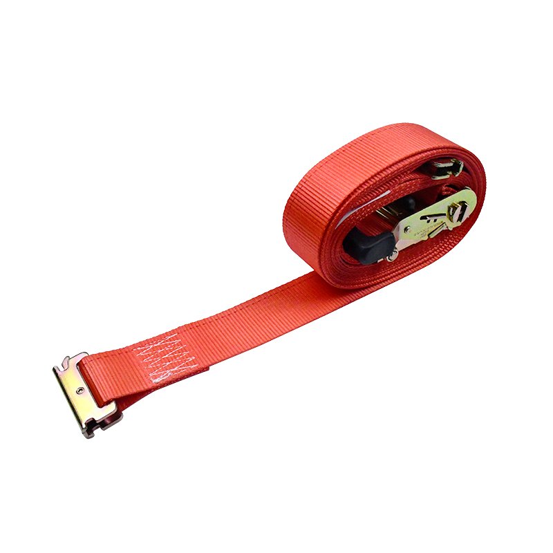 2 Inch Load Securing Fastening Tie Down 16FT E Track Cam Buckle Ratchet Logistics Strap With E Track Fitting for Cargo Lashing