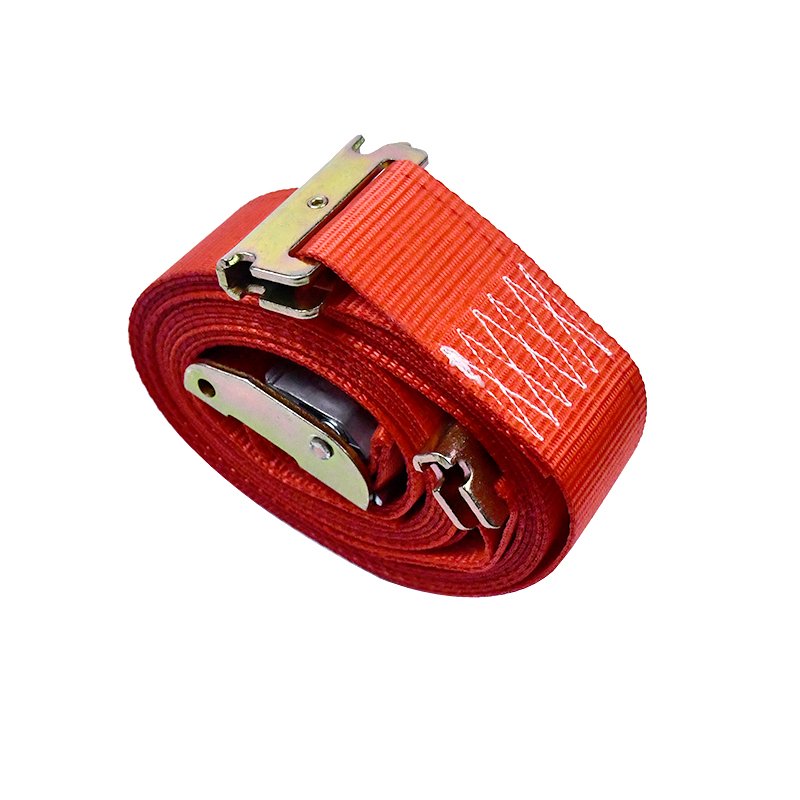 2 Inch Load Securing Fastening Tie Down 16FT E Track Cam Buckle Ratchet Logistics Strap With E Track Fitting for Cargo Lashing