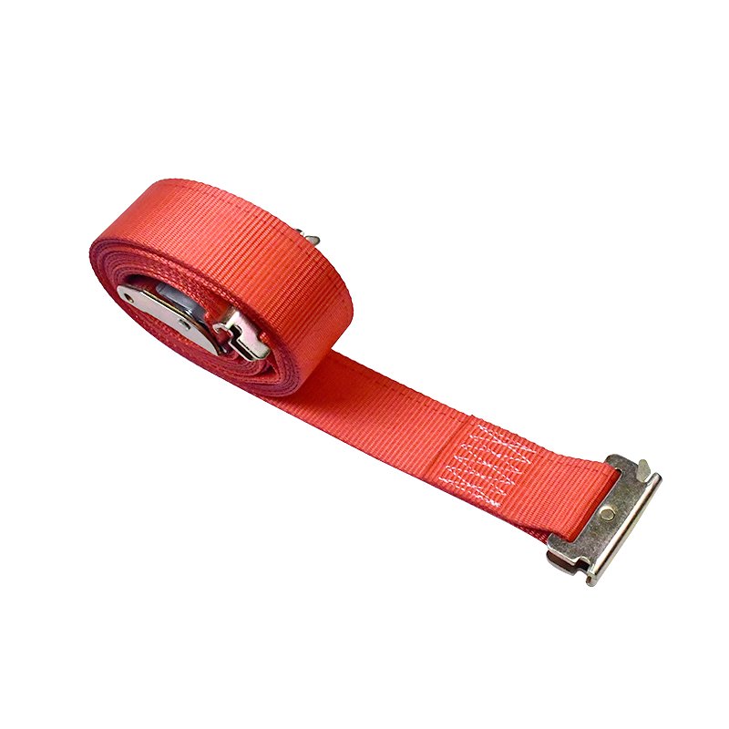 2 Inch Load Securing Fastening Tie Down 16FT E Track Cam Buckle Ratchet Logistics Strap With E Track Fitting for Cargo Lashing