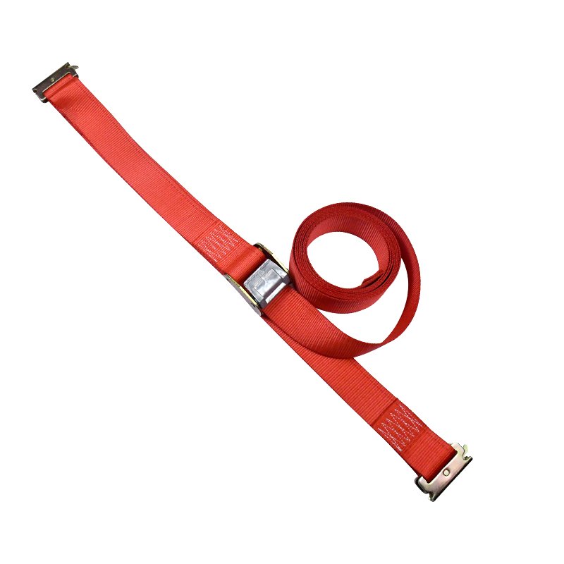 2 Inch Load Securing Fastening Tie Down 16FT E Track Cam Buckle Ratchet Logistics Strap With E Track Fitting for Cargo Lashing