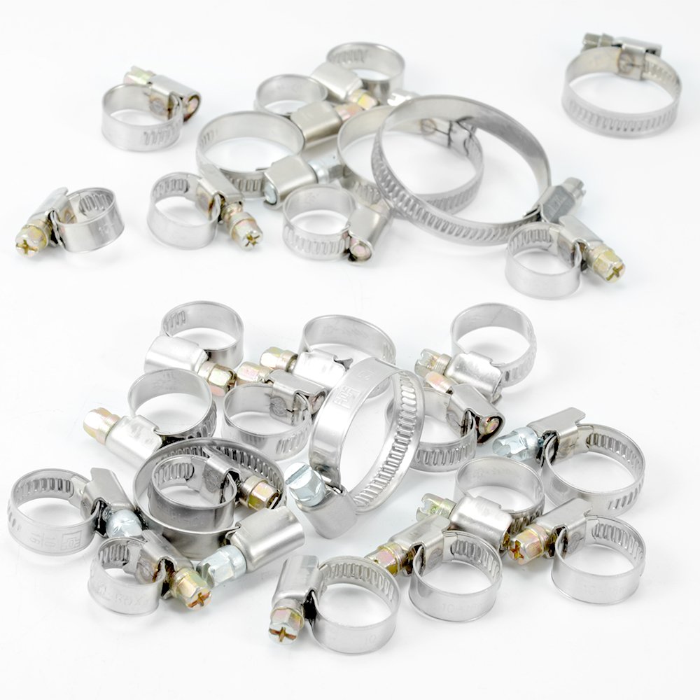 Heavy Duty Stainless Steel 304 / 201 Air Compressor Hose Pipe 110-130mm German Hose Clamp With Strap and Fasteners