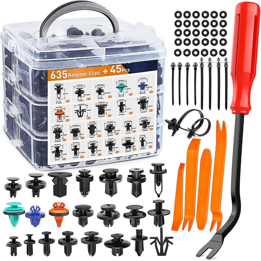 680PCS/box 22 Kinds Universal Mixed Auto Fastener Clip Car Body Push Retainer Pin Rivet Bumper Door Trim Panel Liner for All Car