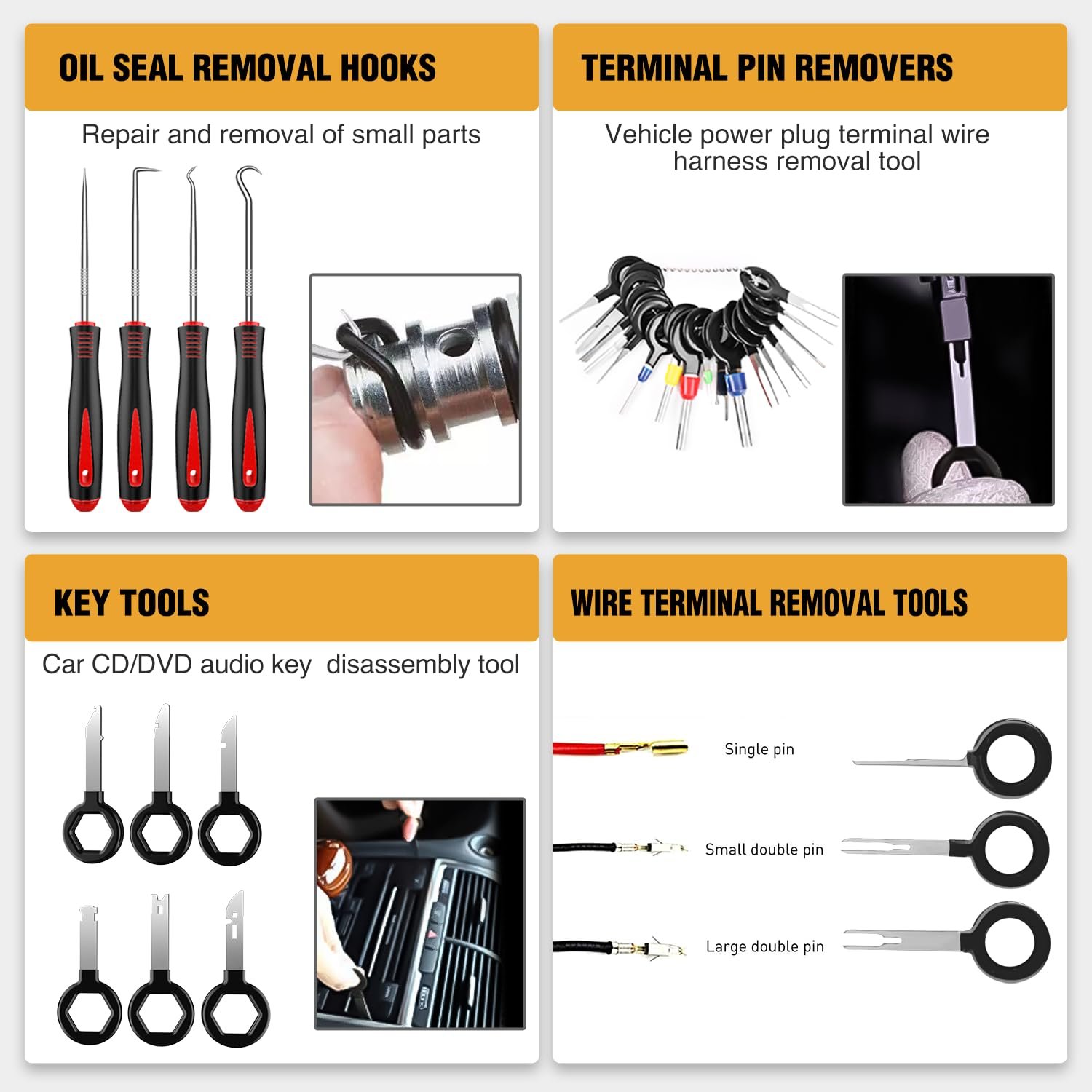 238Pcs Auto Car Trim Removal Tool Kit Upholstery Tools Clip Terminal Removal Clip Pliers Tool Kit Trim Fastener Auto