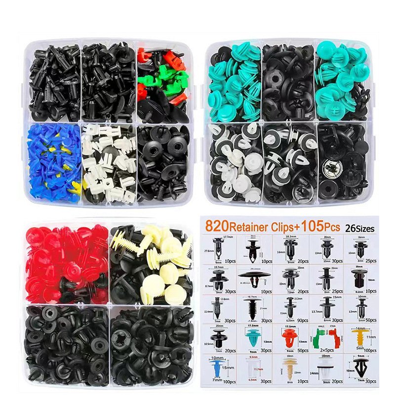 925pcs 26 Kinds Car Plastic Fastener Clips Set Mixed Auto Body Push Retainer Pin Rivet Bumper Door Trim Panel Fastener Clip