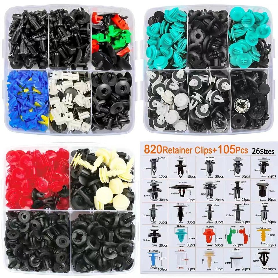 925pcs 26 Kinds Car Plastic Fastener Clips Set Mixed Auto Body Push Retainer Pin Rivet Bumper Door Trim Panel Fastener Clip