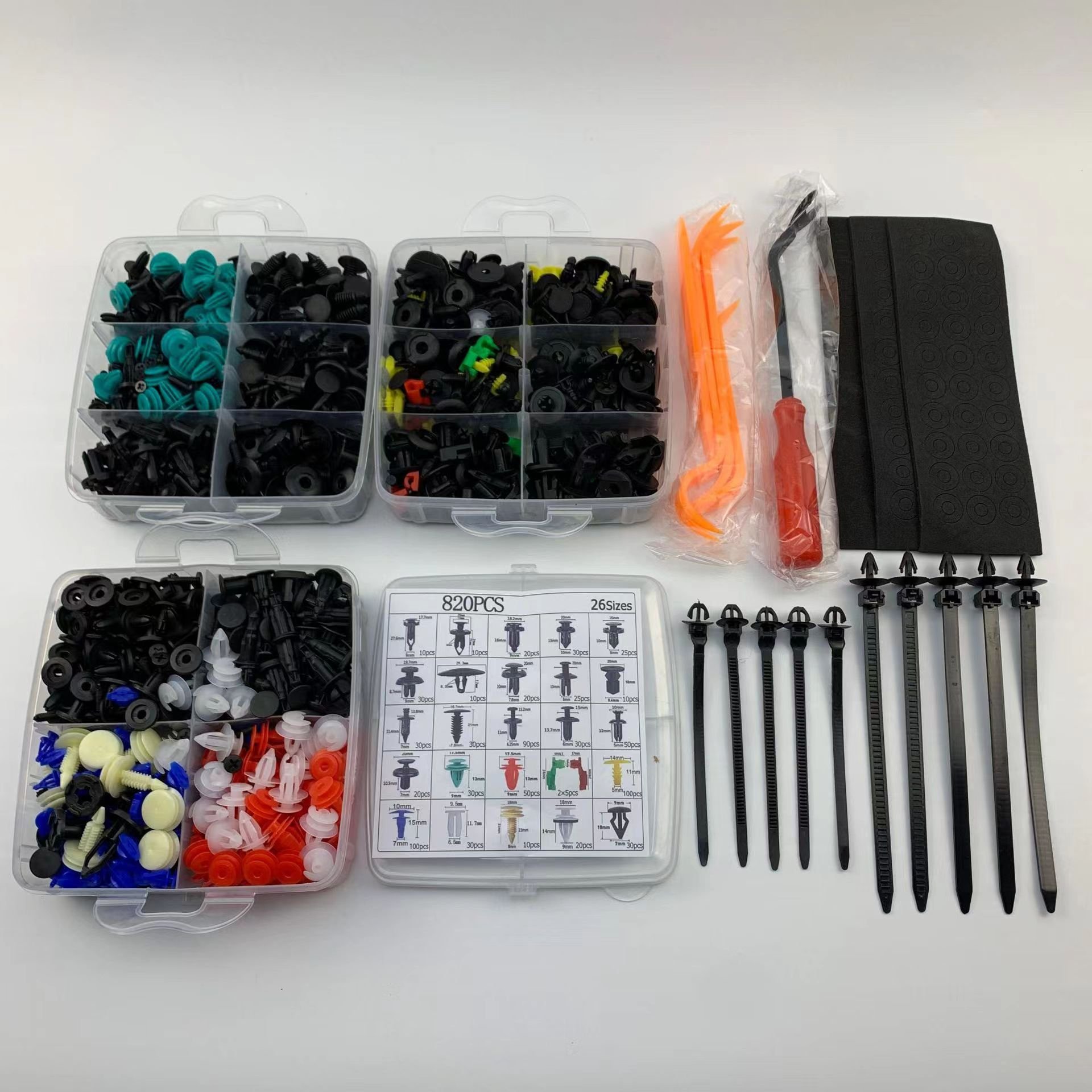 925pcs 26 Kinds Car Plastic Fastener Clips Set Mixed Auto Body Push Retainer Pin Rivet Bumper Door Trim Panel Fastener Clip