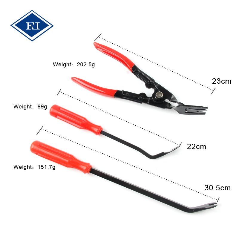 3pcs Automotive Door Panel Clips Open Light Pliers Trim Removal Nail Puller Fastener Remover Tool