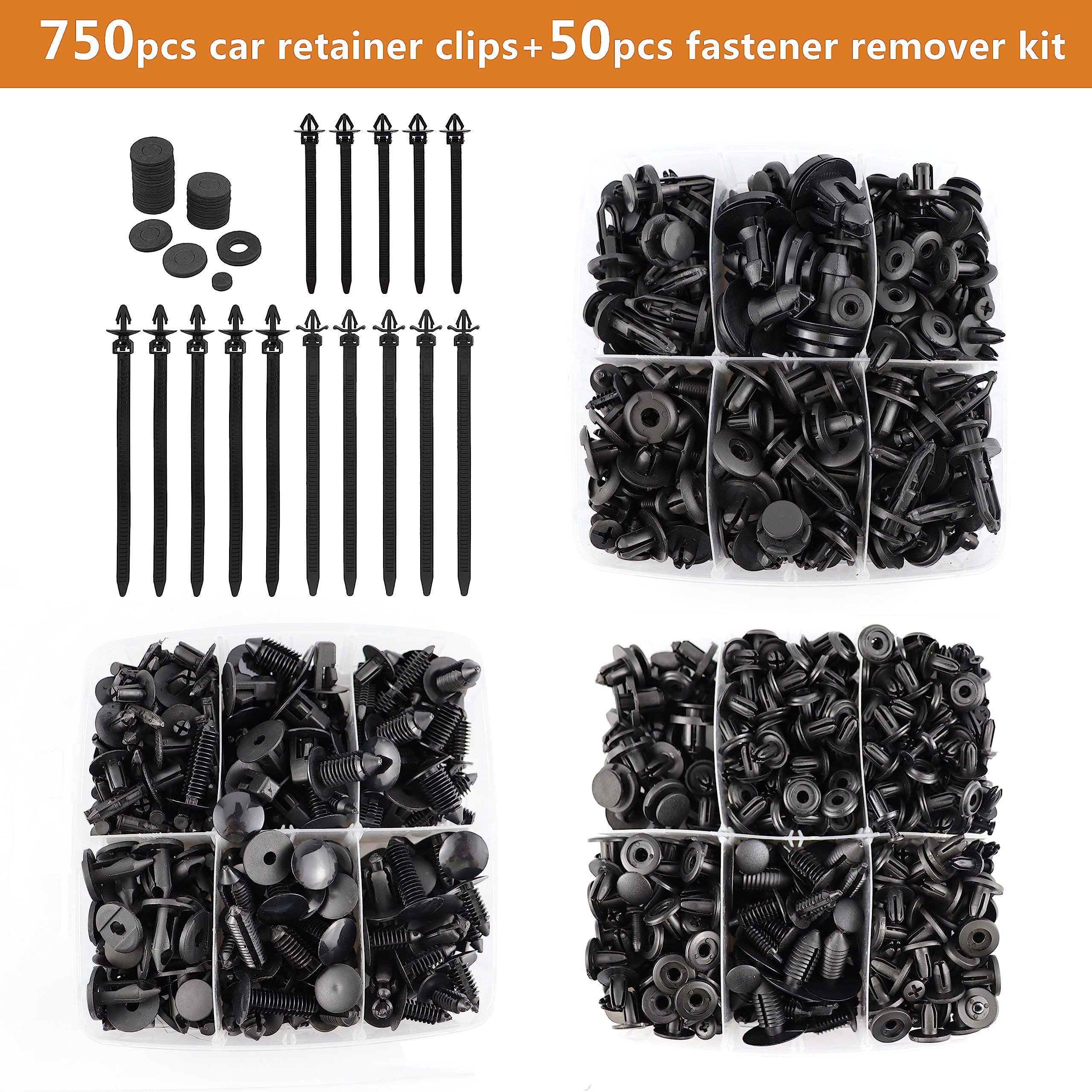 Car Clips Bumper Plastic Rivets Automotive Push Pins Xmas Tree Clips Door Trim Panel Fender Clips Kit 800PCS Retainer Faseners