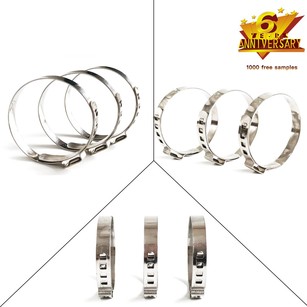304 Stainless steel ear type clamp quick installation clamp factory Outlet single ear infinite clamp Hot selling