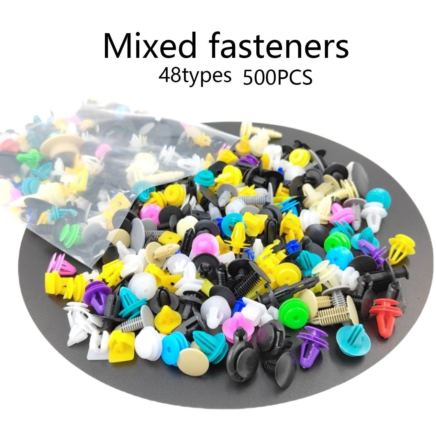 High Quality 500pcs Universal Plastic Clips Fastener Car Bumper Clips Fender Liner Clip