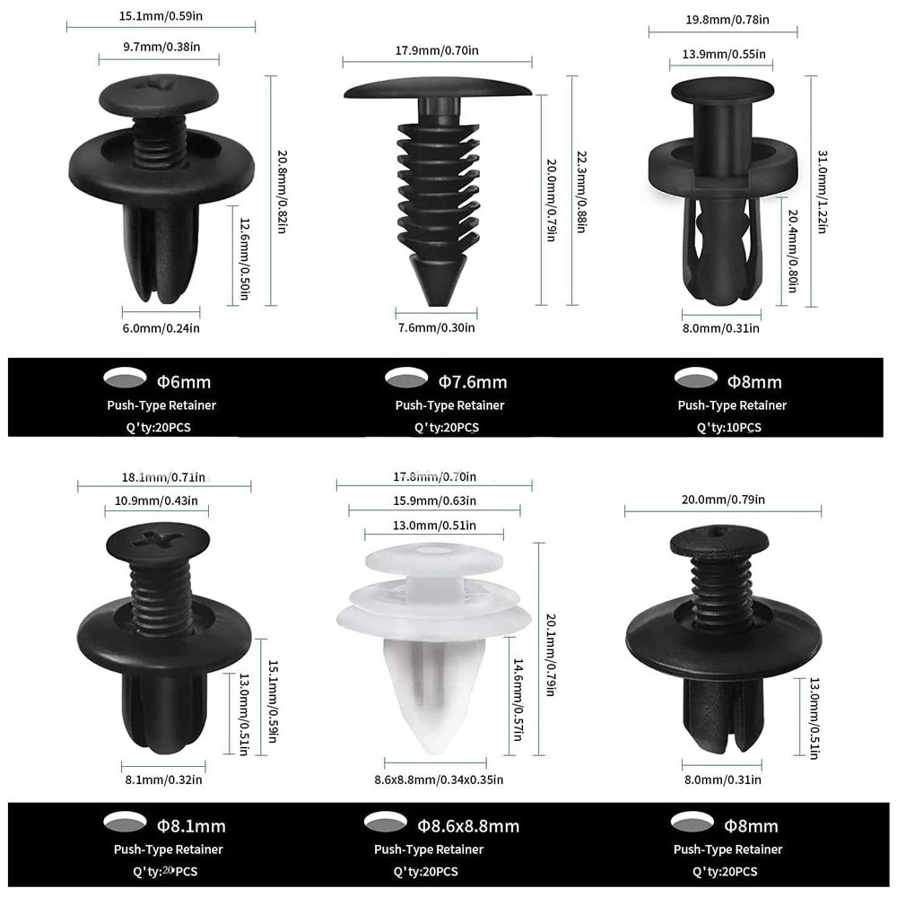 100pcs High Quality Clips Plastic Universal Auto Clips Body Car Auto Clips and Fastener