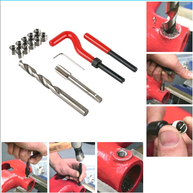 High Quality M6 M8 M10 Screw Metric Thread Repair Insert Files Set Hand Tools Kit Thread Repair Tool Kit