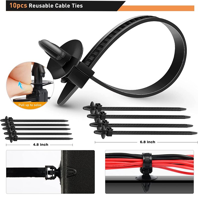 725Pcs Car Push Retainer Clips & Auto Fasteners Assortment with 10 Cable Ties and Fasteners Remover