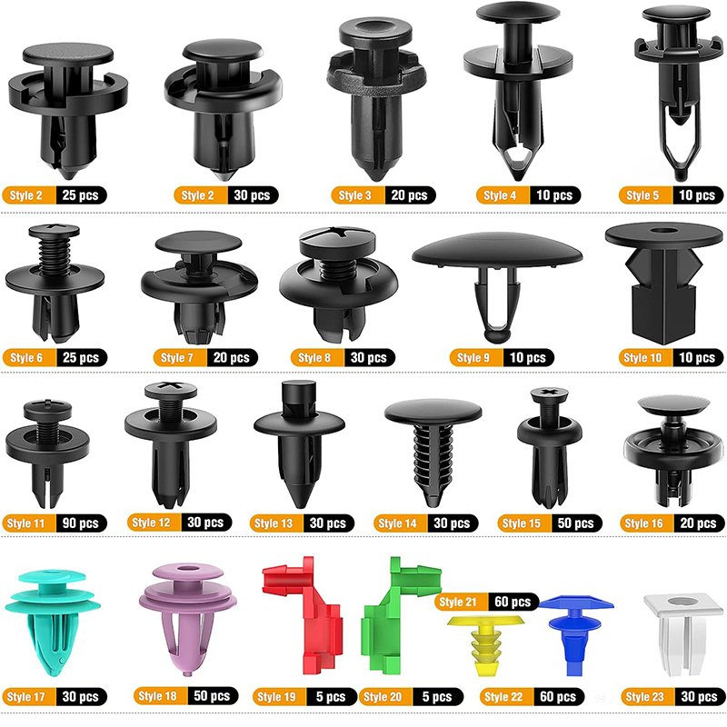 725Pcs Car Push Retainer Clips & Auto Fasteners Assortment with 10 Cable Ties and Fasteners Remover