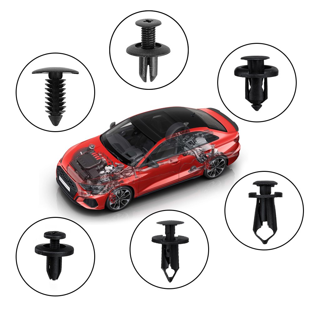 6 Size 190Pcs Auto Fastener Clips Vehicle Retainer Rivet Door Panel Fender Liner Bumper Fender Trim Plastic Mixed Car Clips