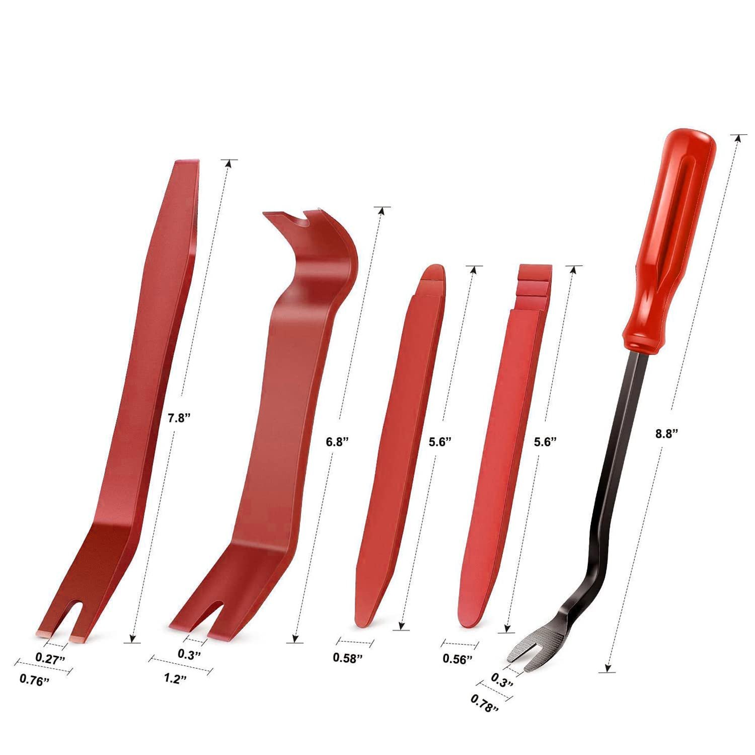 5 pcs Auto Trim Removal Tool Kit Interior Door Panel Clip Fastener Removal Pry Set for Vehicle Dash Radio Audio Installer