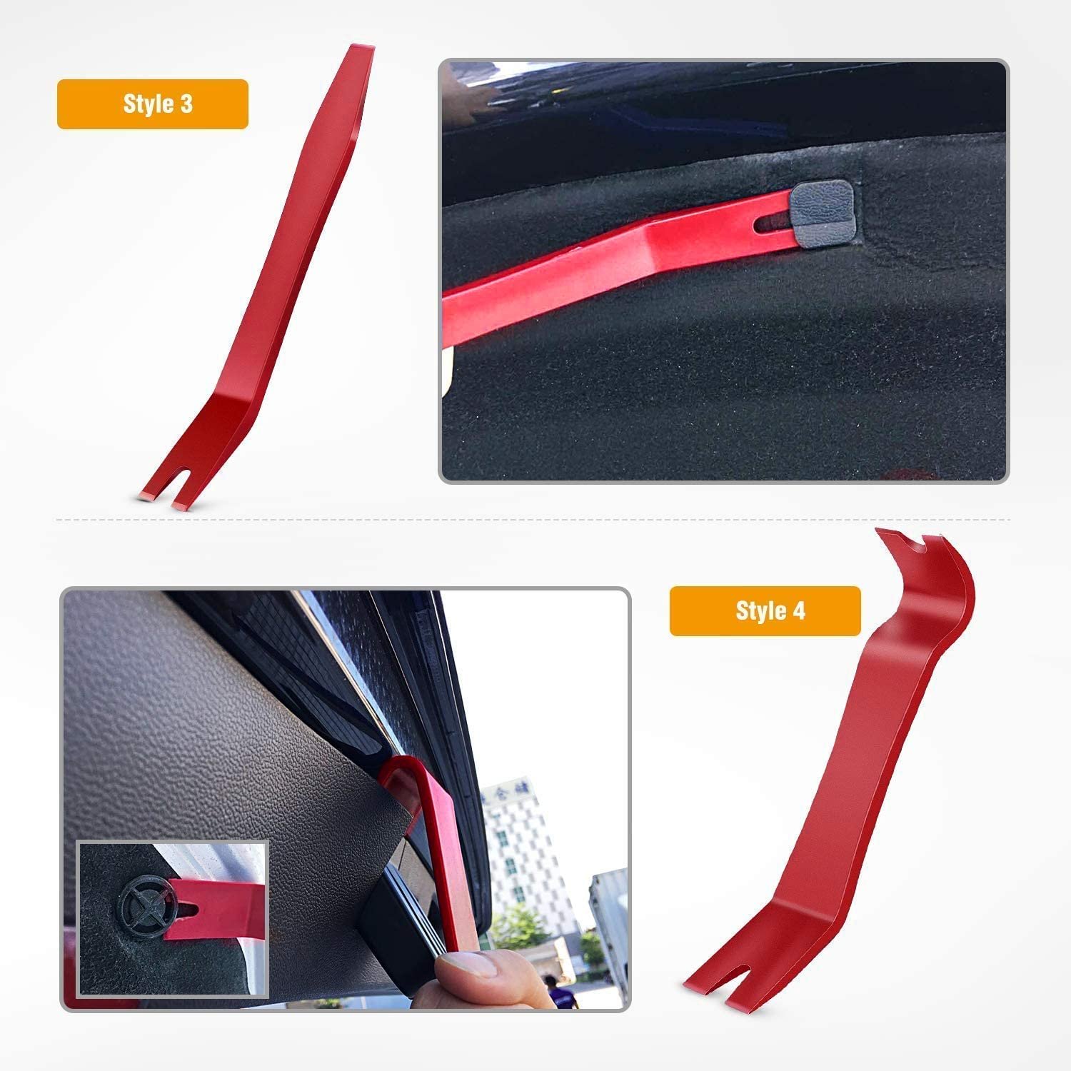 5 pcs Auto Trim Removal Tool Kit Interior Door Panel Clip Fastener Removal Pry Set for Vehicle Dash Radio Audio Installer