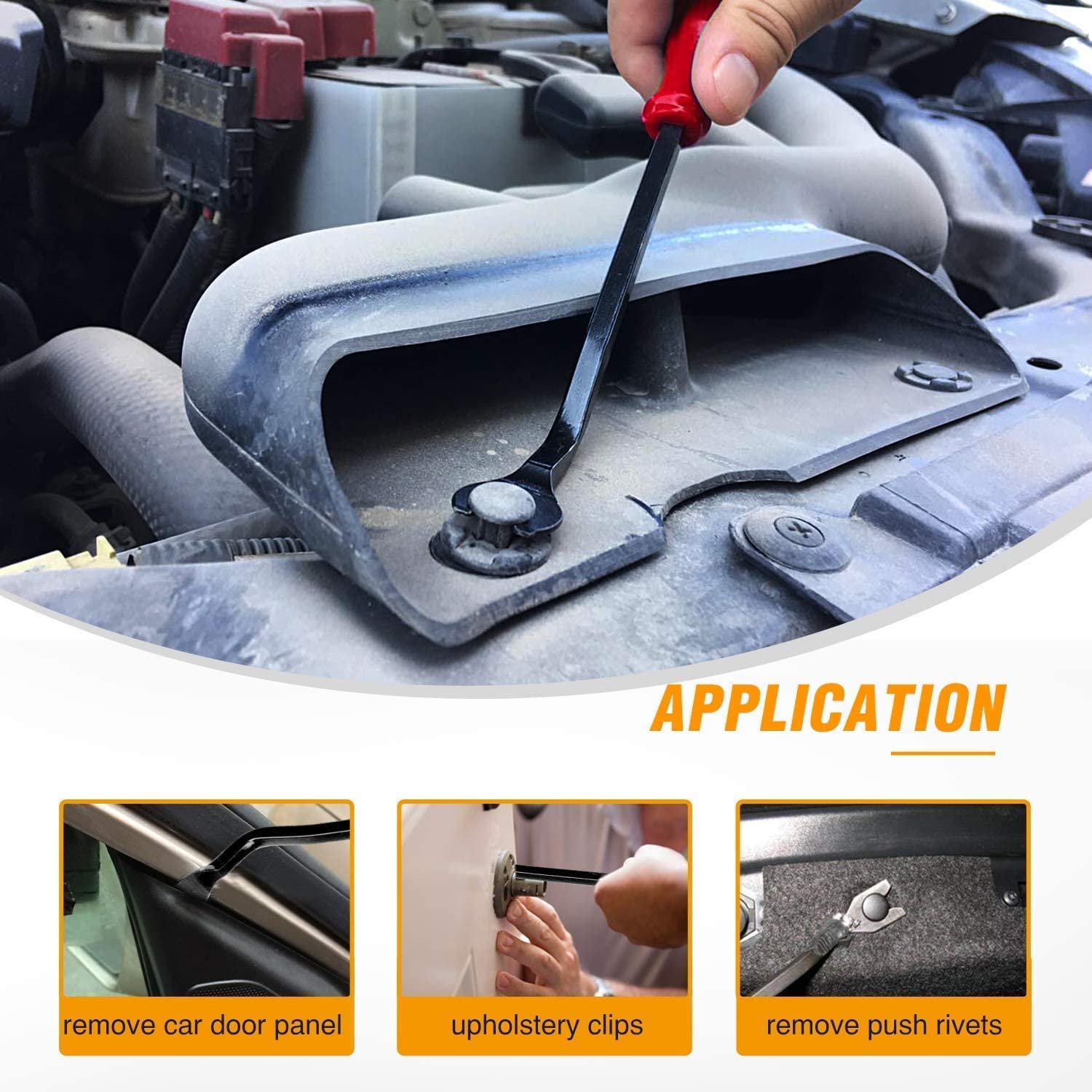 5 pcs Auto Trim Removal Tool Kit Interior Door Panel Clip Fastener Removal Pry Set for Vehicle Dash Radio Audio Installer