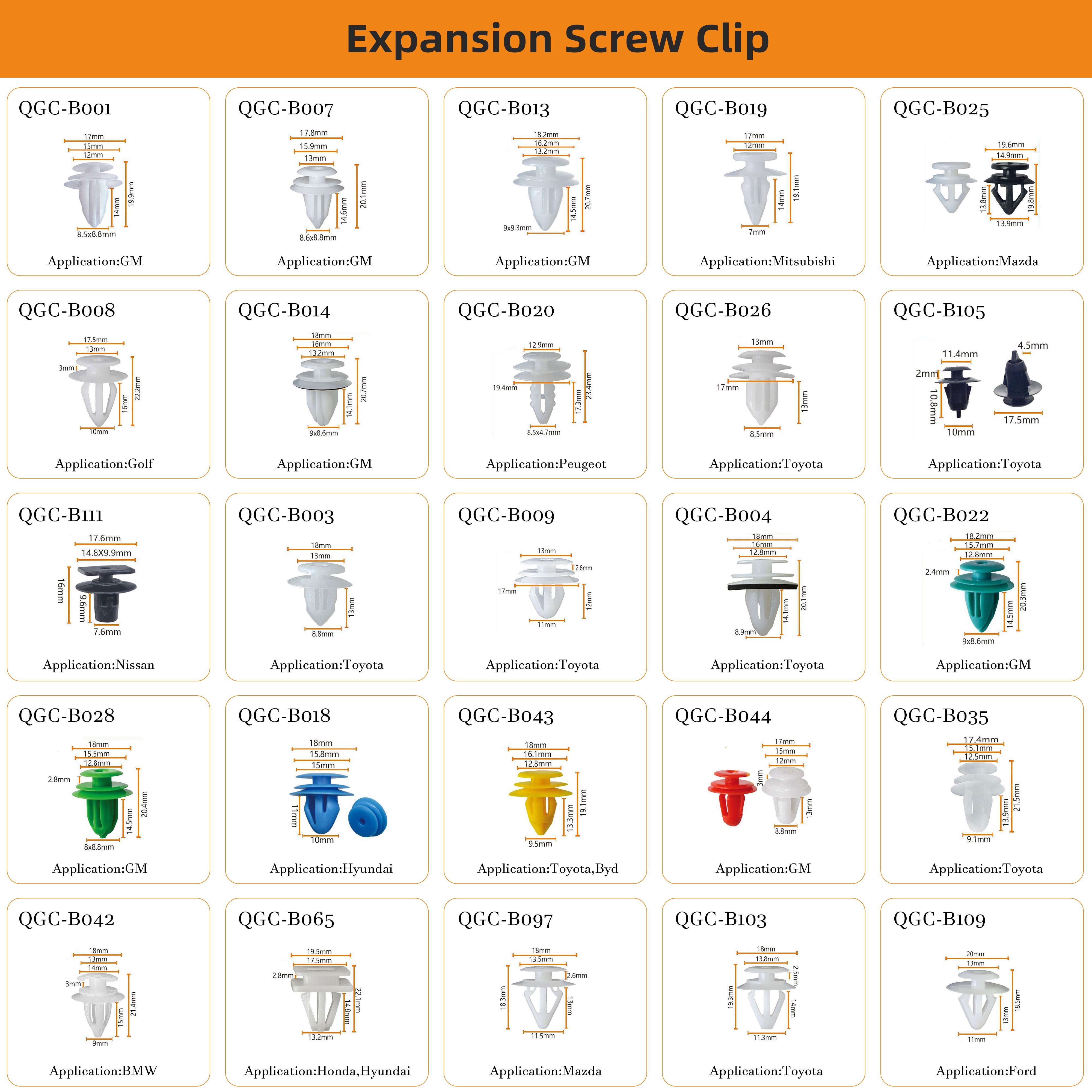 Wholesale Push-Type Retainer Auto Parts Clips Auto Car Clips Plastic Automotive Fasteners