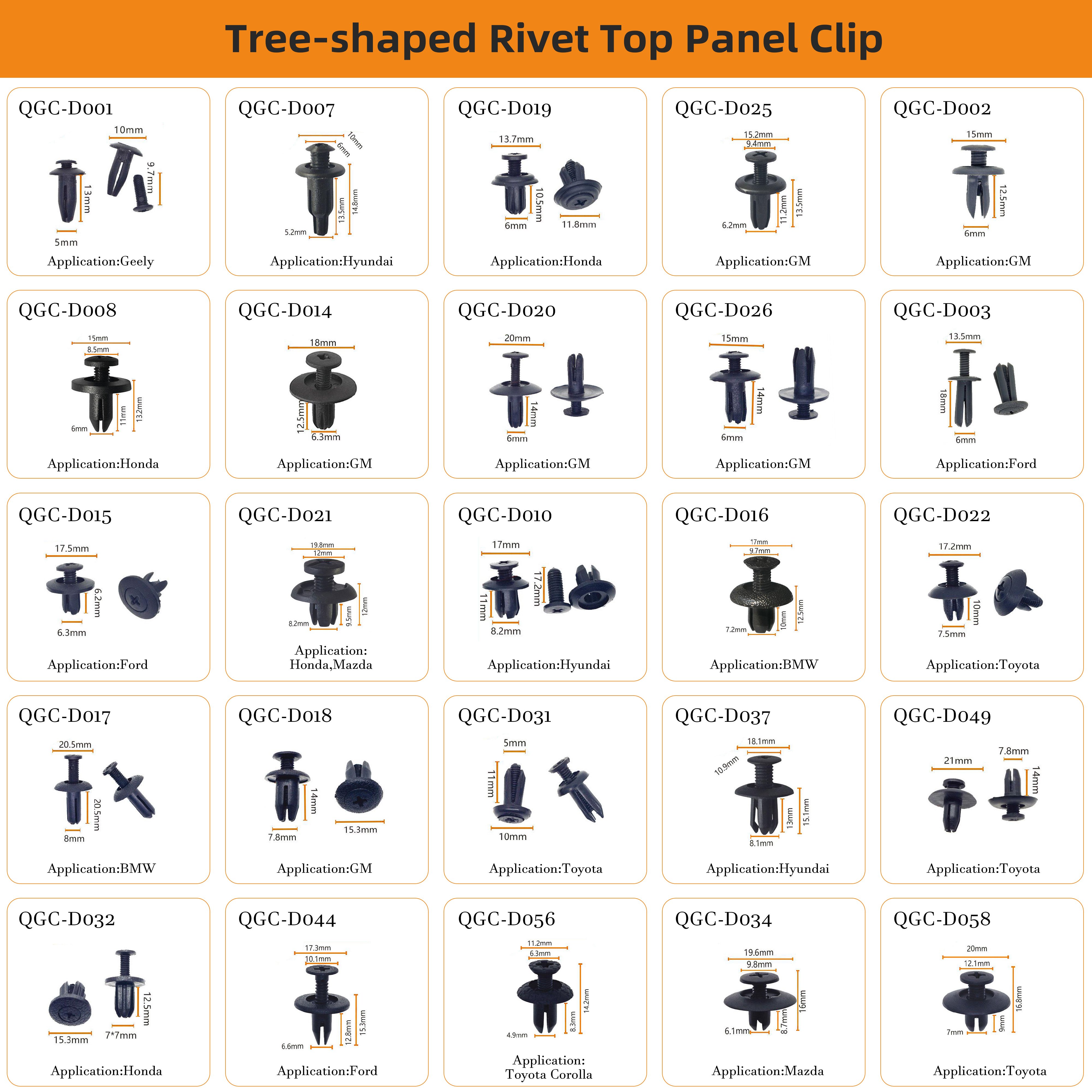 Wholesale Push-Type Retainer Auto Parts Clips Auto Car Clips Plastic Automotive Fasteners