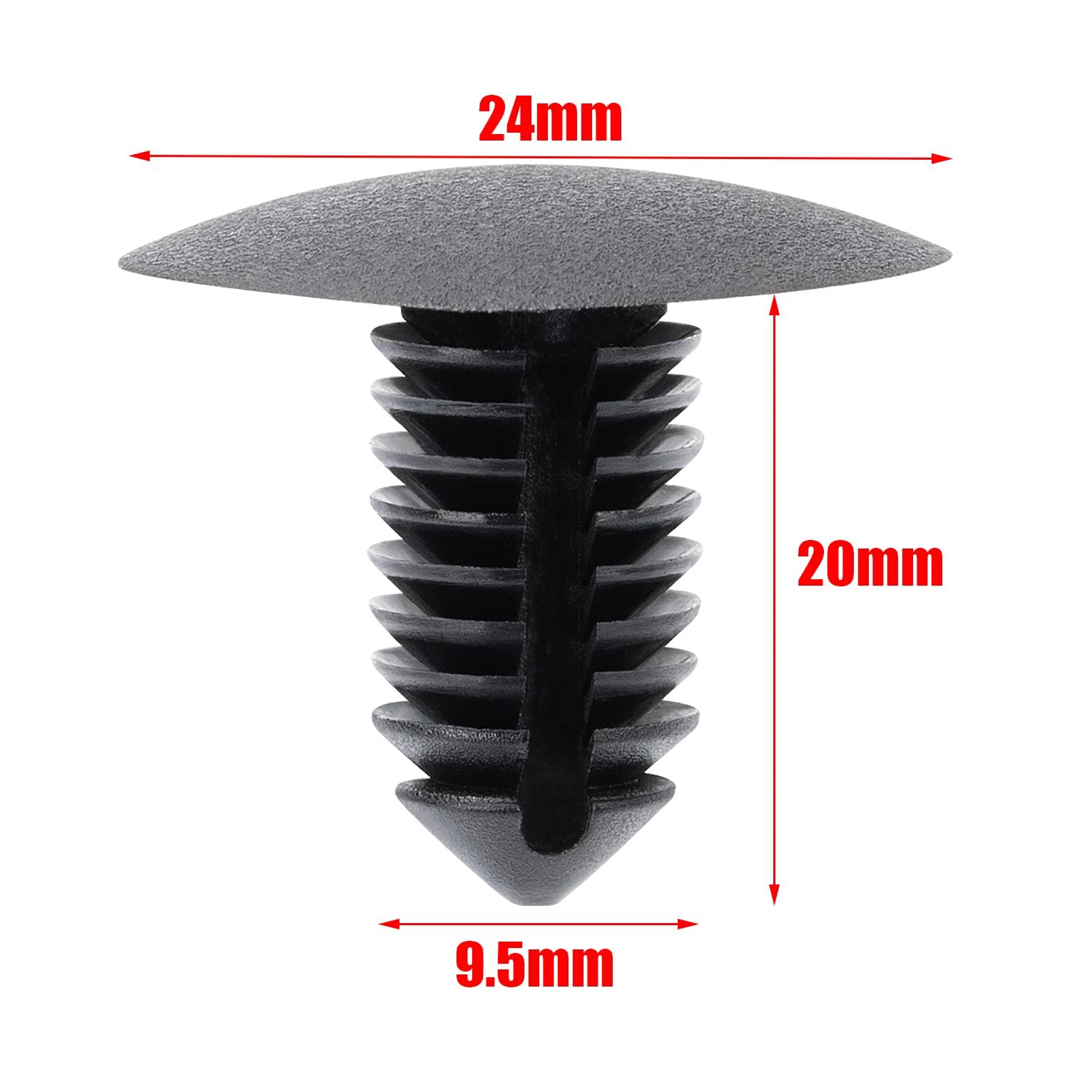 6505667AA 22189414 New 3/8\" Diameter Retainer Clips for GM Chrysler Engine Compartment & Front End Made of Plastic Nylon & POM
